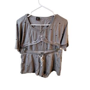 J. Crew Medium pajama 2 piece set lot women top shorts stretch casual hearts